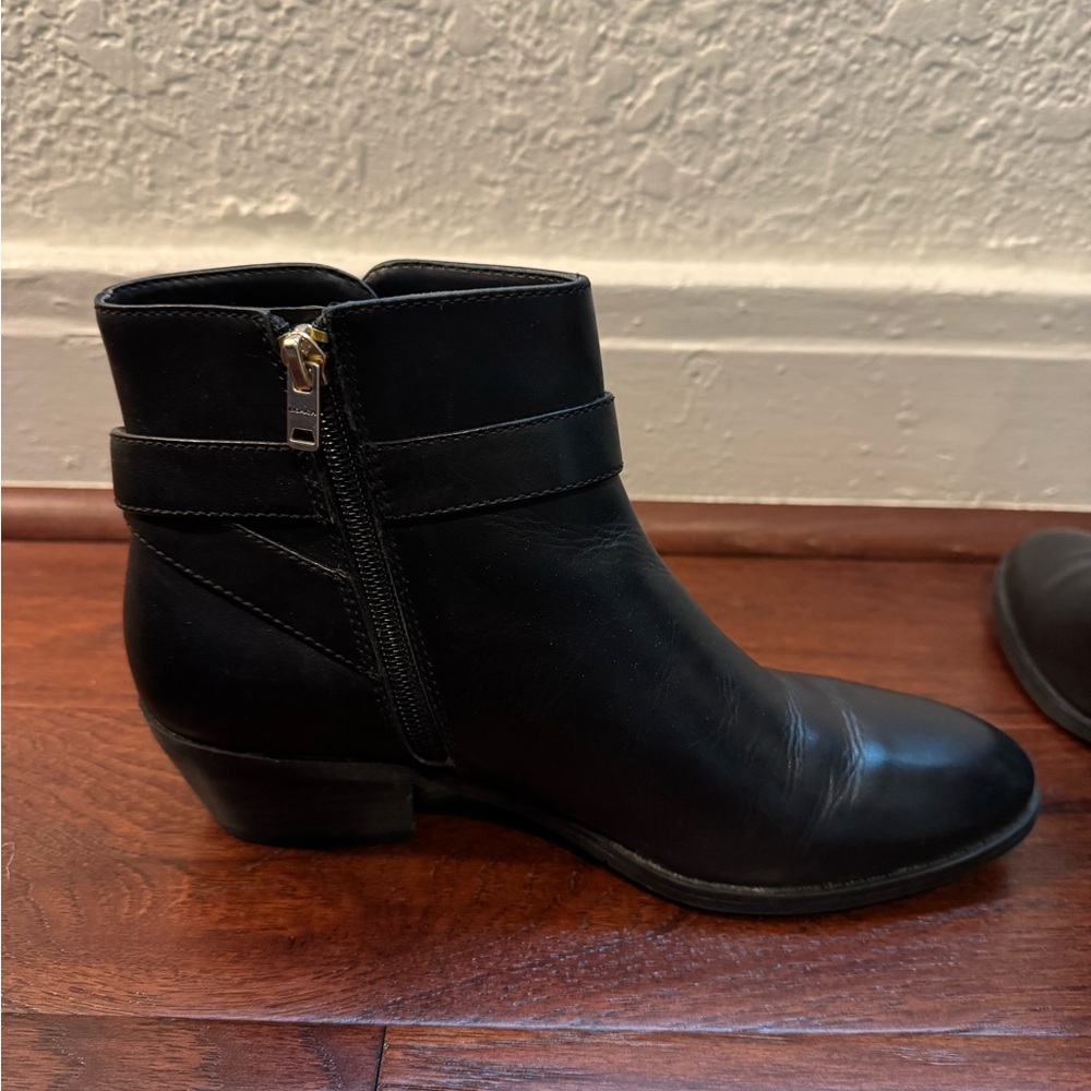 Leather Coach Ankle Booties